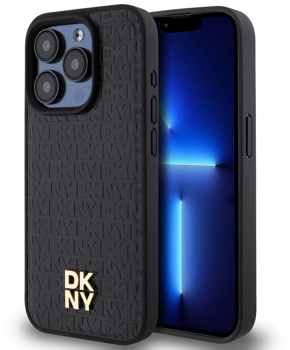 DKNY Repeat Pattern Stack Logo iPhone 13 Pro fekete PU bőr MagSafe...