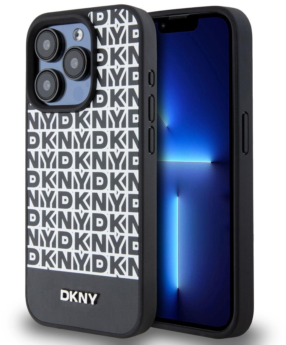 DKNY Repeat Pattern Bottom Stripe iPhone 12 / 12 Pro fekete PU bőr...
