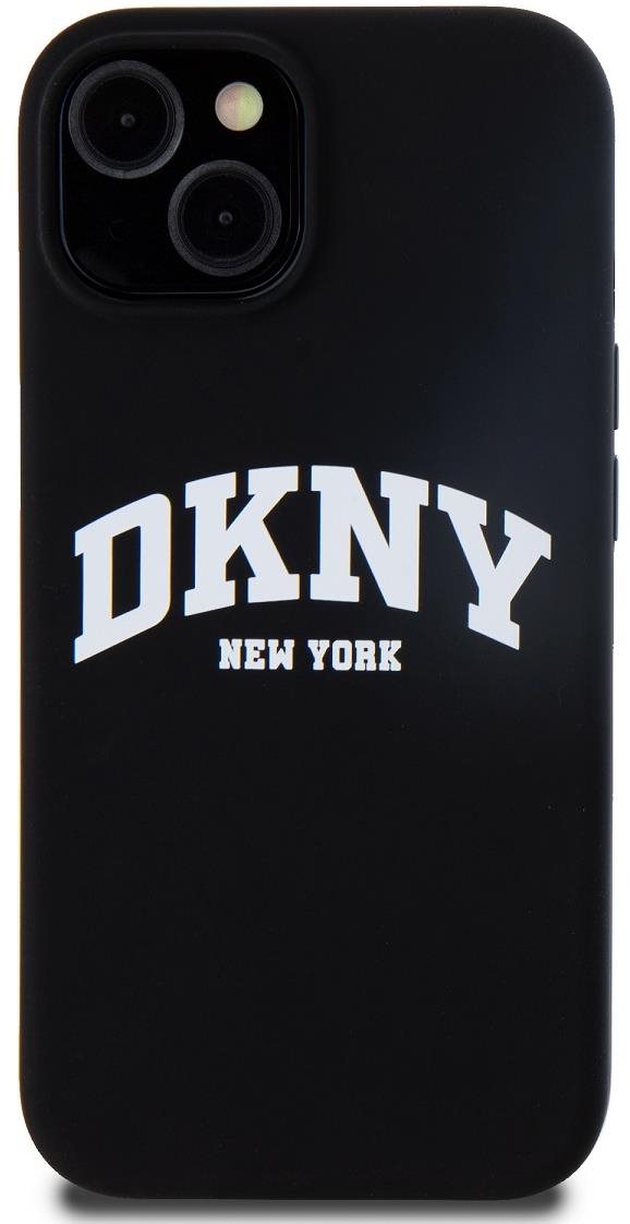 DKNY Liquid Arch Logo iPhone 14 fekete szilikon MagSafe tok Telefon...