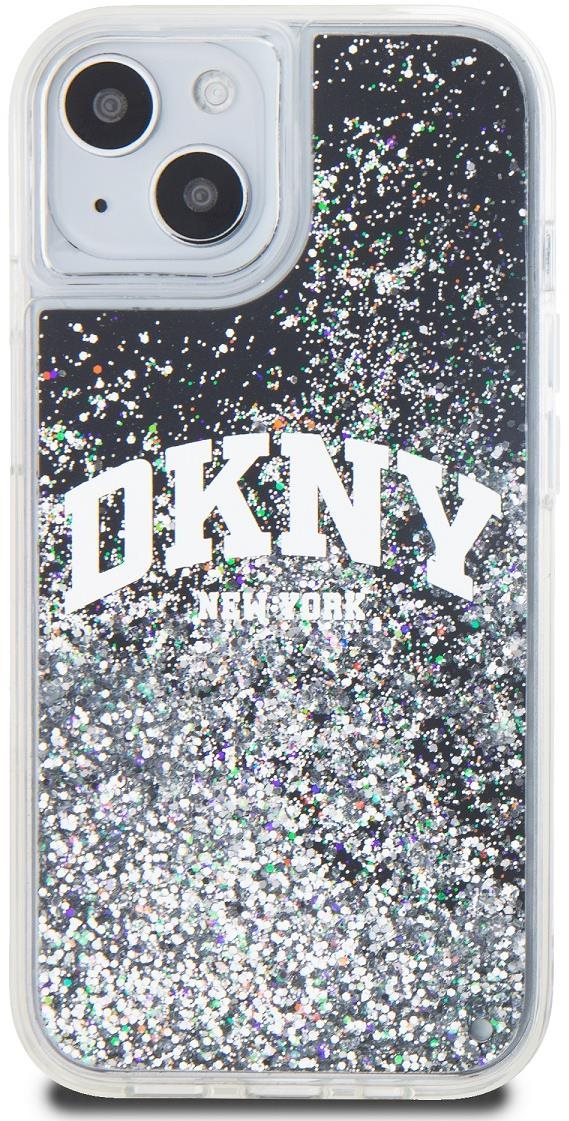 DKNY Liquid Glitter Arch Logo Back Cover für das iPhone 14 Black...
