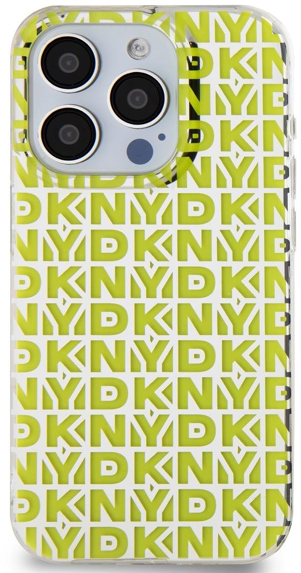 DKNY PC/TPU Repeat Pattern iPhone 15 Pro sárga tok Telefon tok