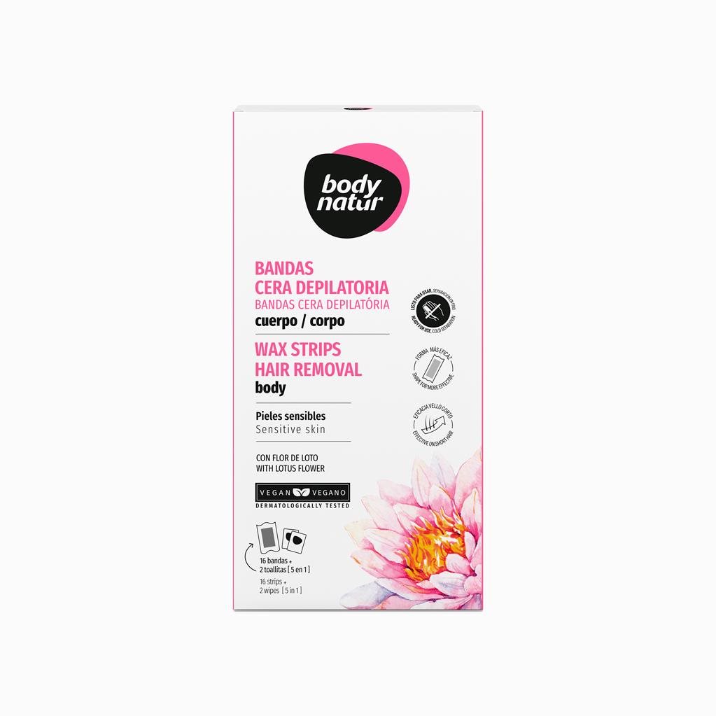 BODYNATUR lótuszvirágos gyantacsíkok (16 db) Szőrtelenítő csík