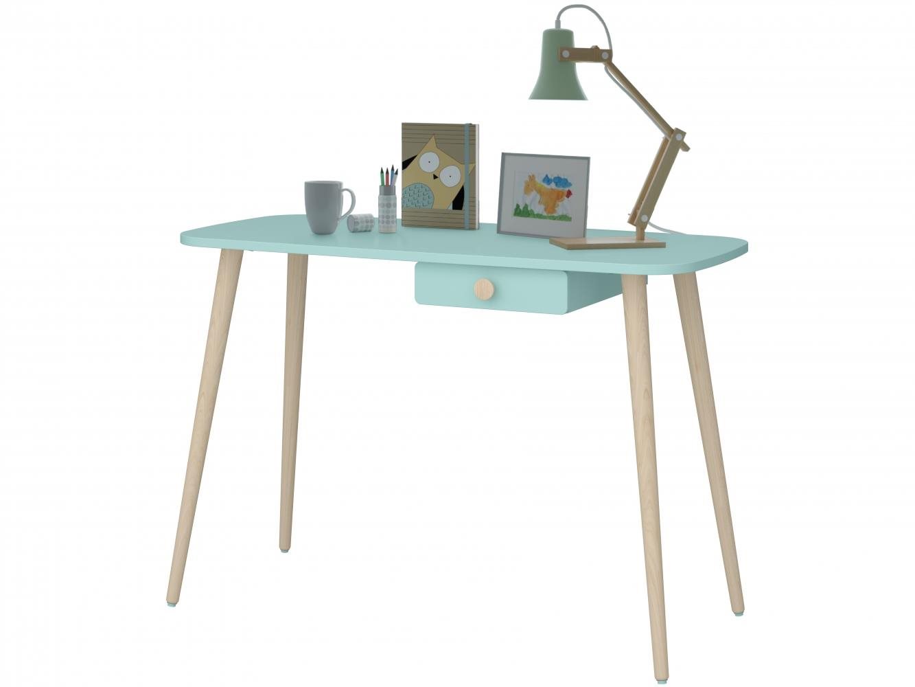 DANISH STYLE Adel 110 cm, tyrkysový Písací stôl