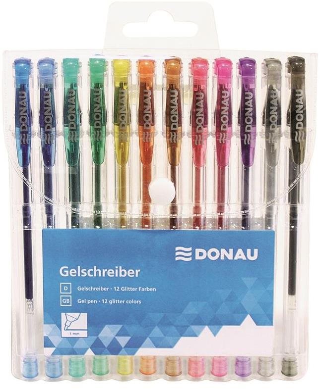 DONAU Glitter Gel készlet 12 db Rollertoll