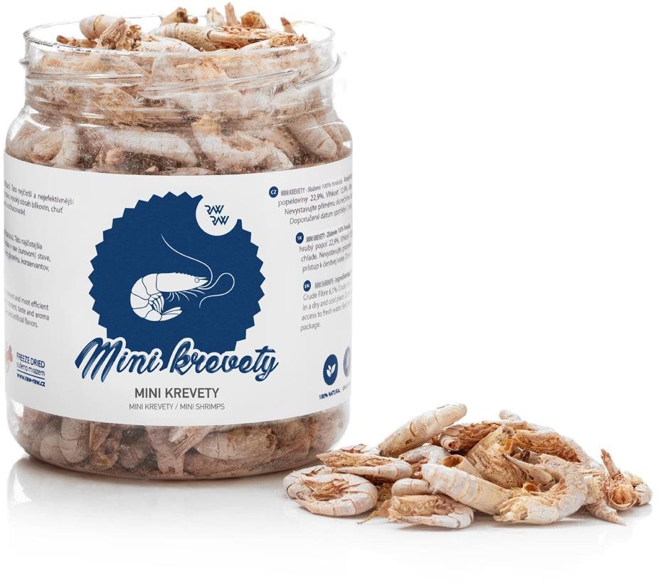 Raw Raw Maškrty mrazom sušené Mini Krevety 60 g Maškrty pre psov