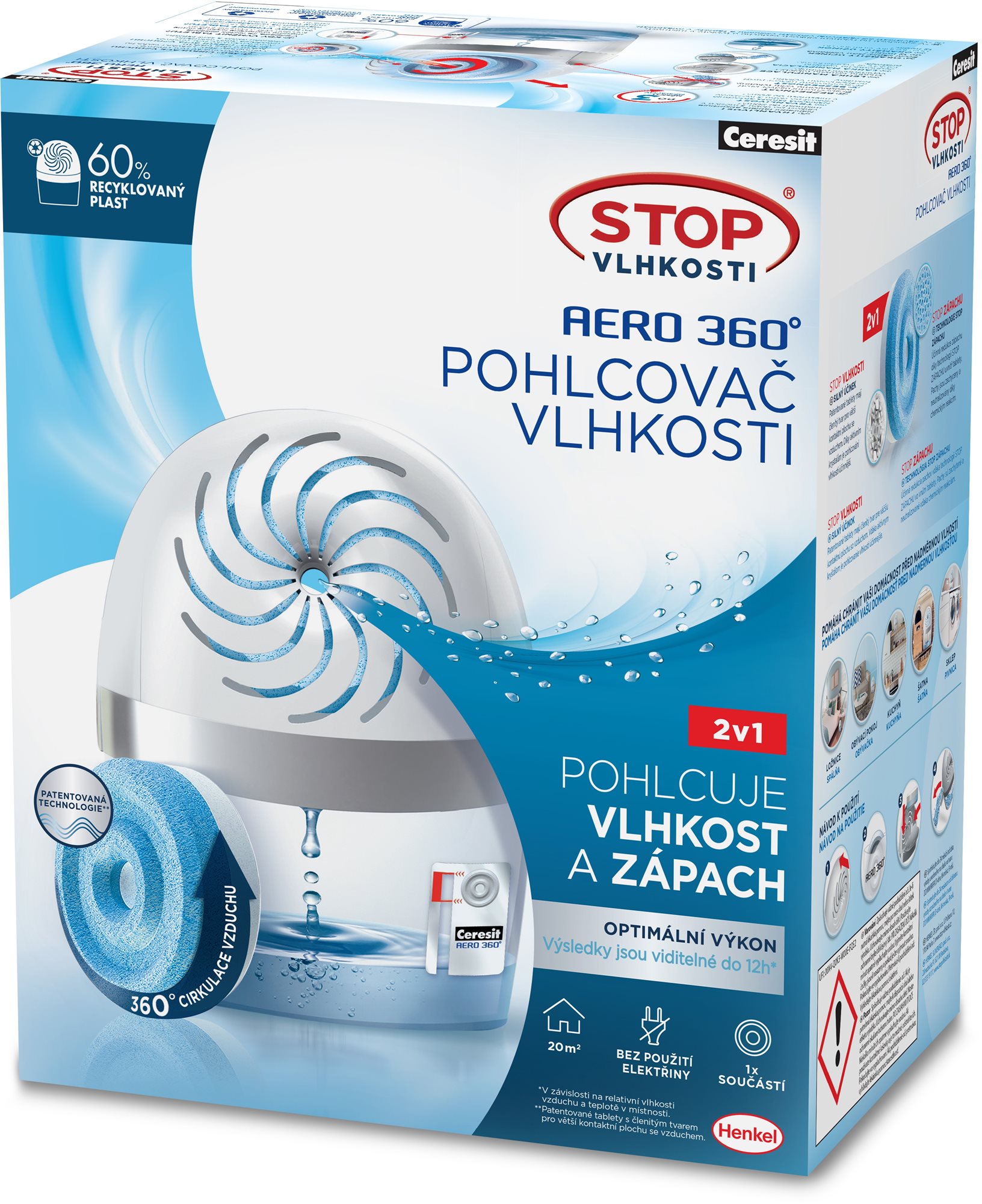 Stop Vlhkosti Aero 360° biely 450 g Pohlcovač vlhkosti