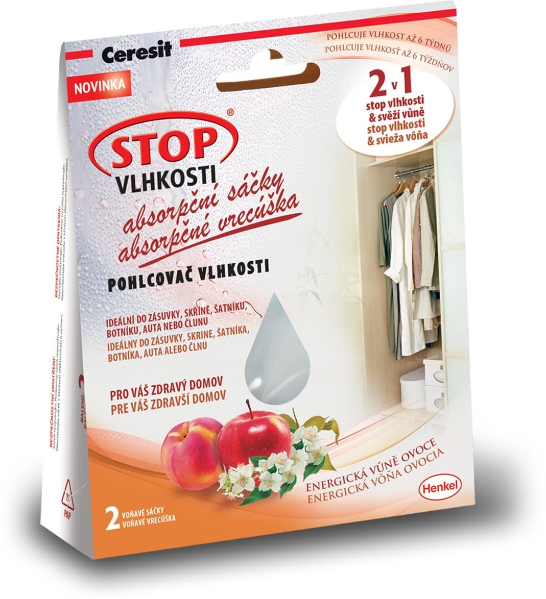 Stop Vlhkosti 2 v 1 – absorpčné vrecúška energické ovocie 2 × 50 g...