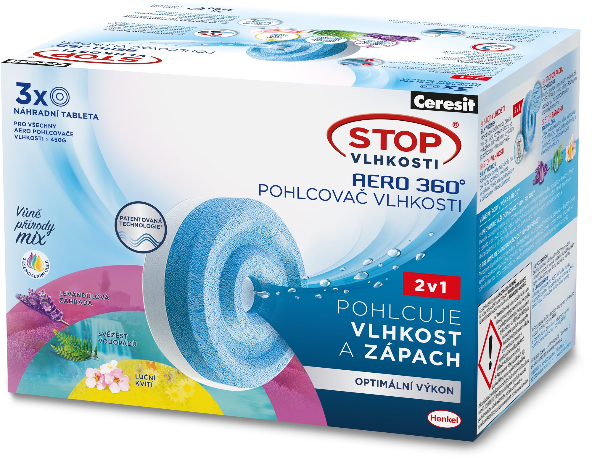STOP VLHKOSTI Aero 360° náhradní tablety Triopack AROMA 3 x 450 g...