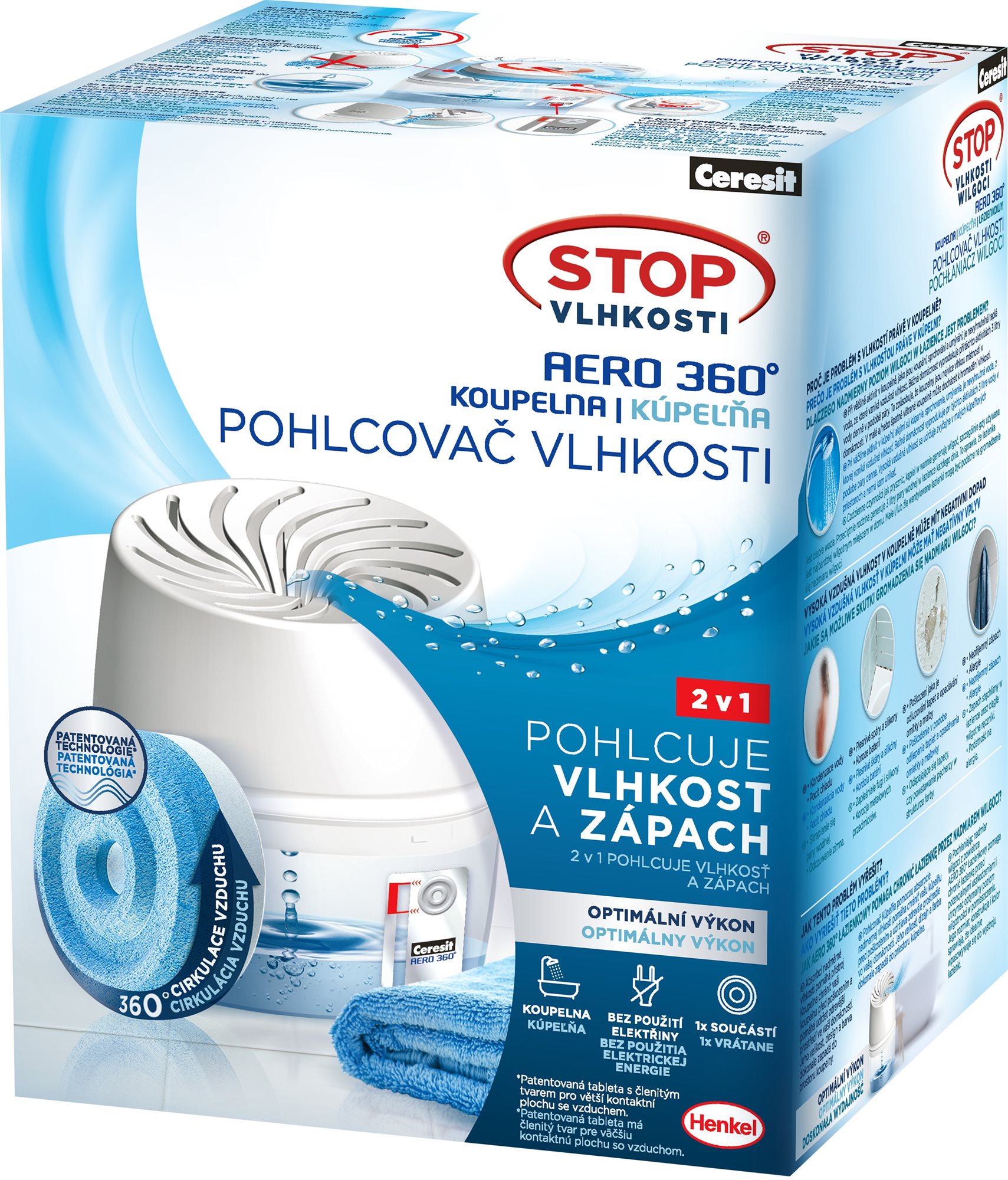Stop Vlhkosti AERO 360° kúpeľňa 450 g Pohlcovač vlhkosti