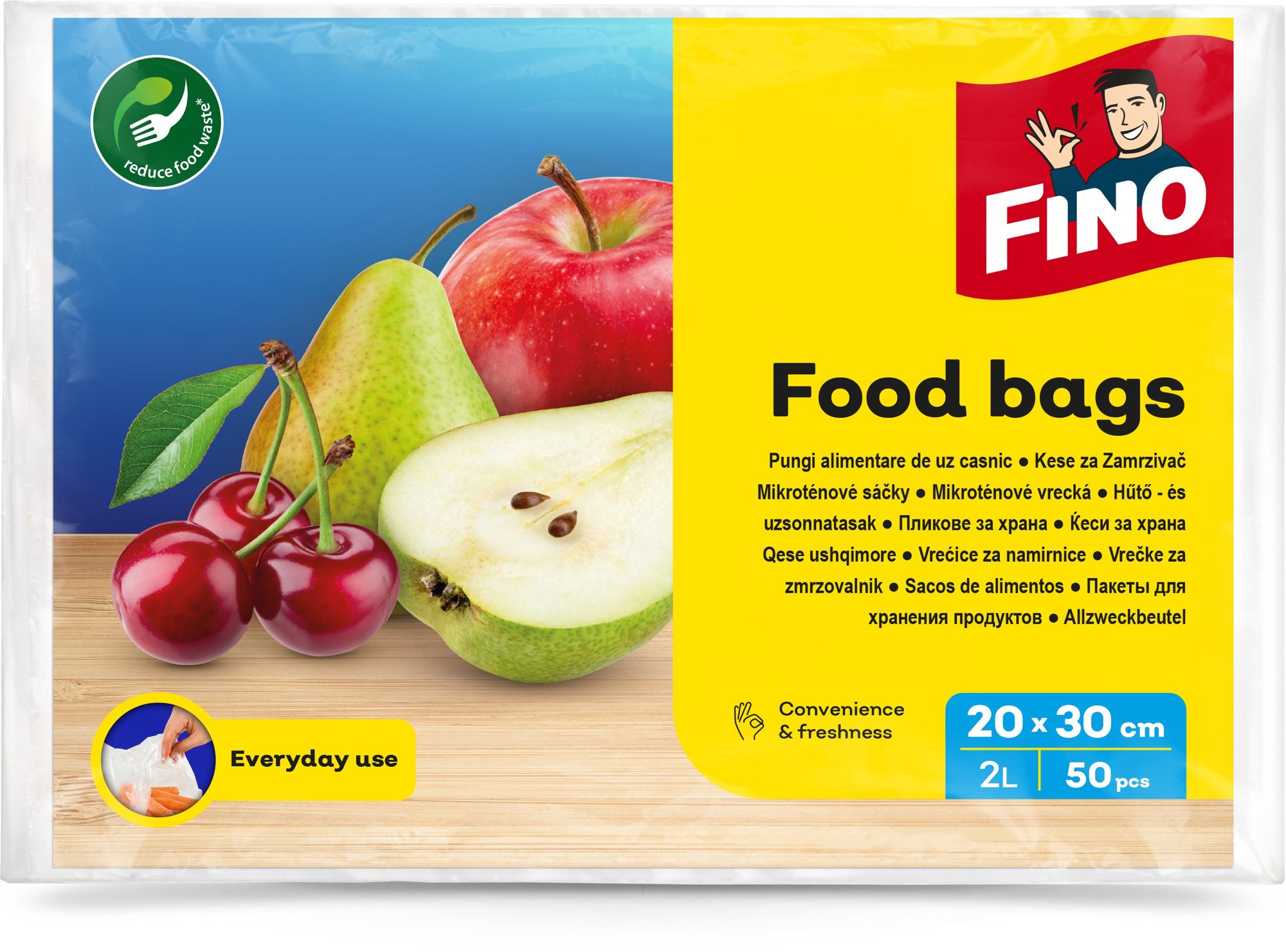 FINO Műanyag tasak 20× 30 cm (50 db), 7 mic Műanyag tasak