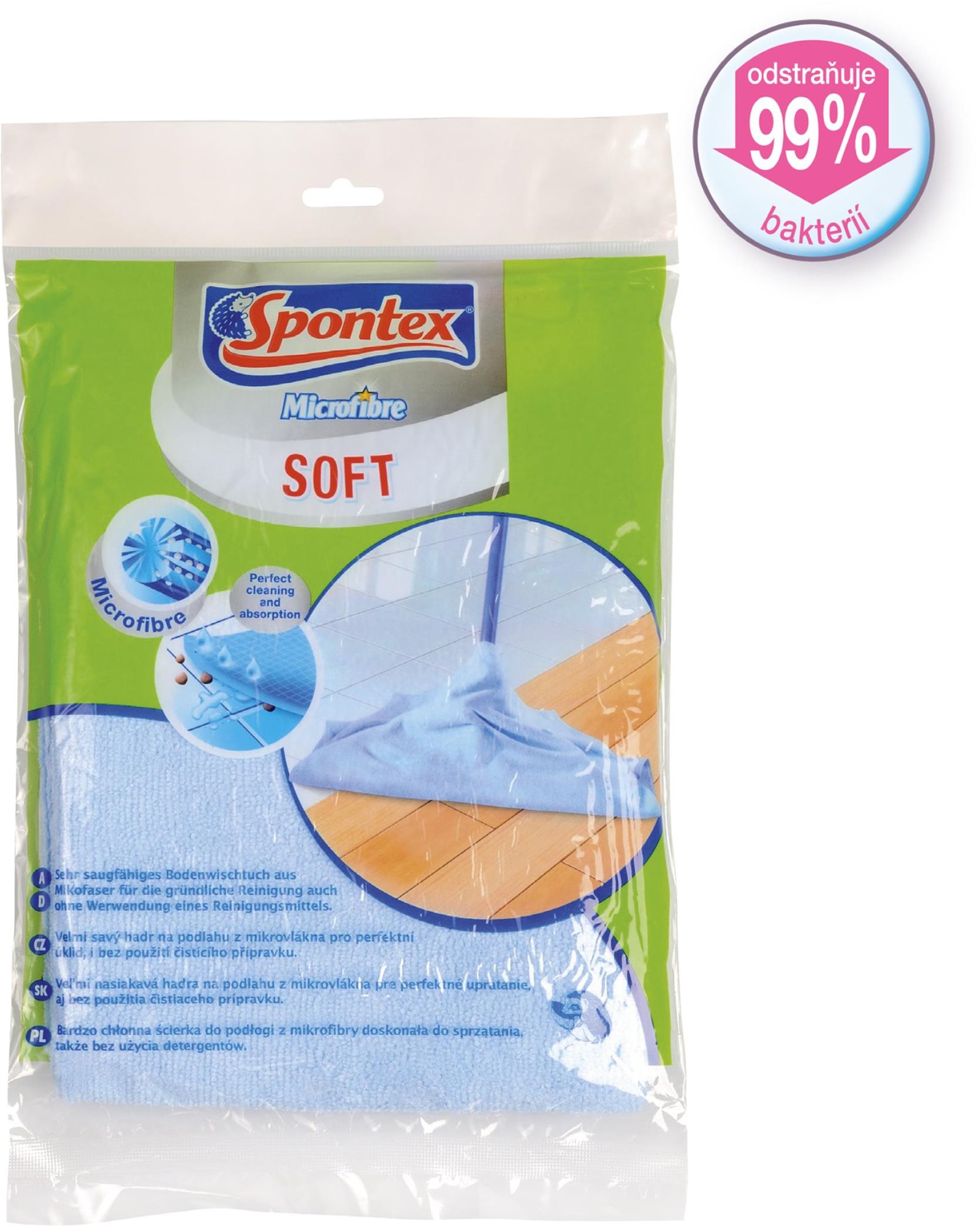 SPONTEX Soft, handra na podlahu z mikrovlákna, 50 × 60 cm Handra na...