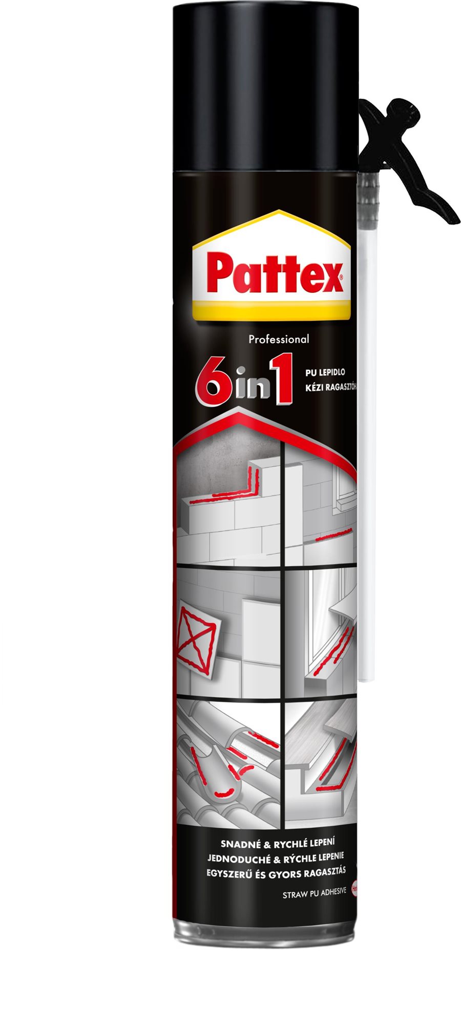 PATTEX  6 v 1 rúrková PU pena 750 ml Lepidlo