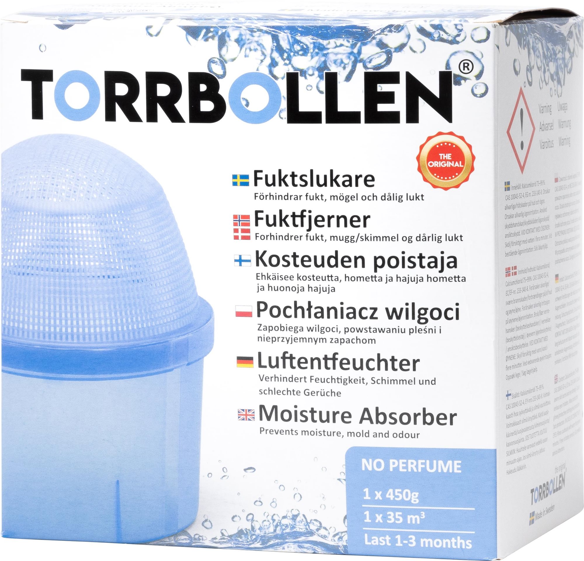 TORRBOLLEN Originál pohlcovač vlhkosti 450 g Pohlcovač vlhkosti