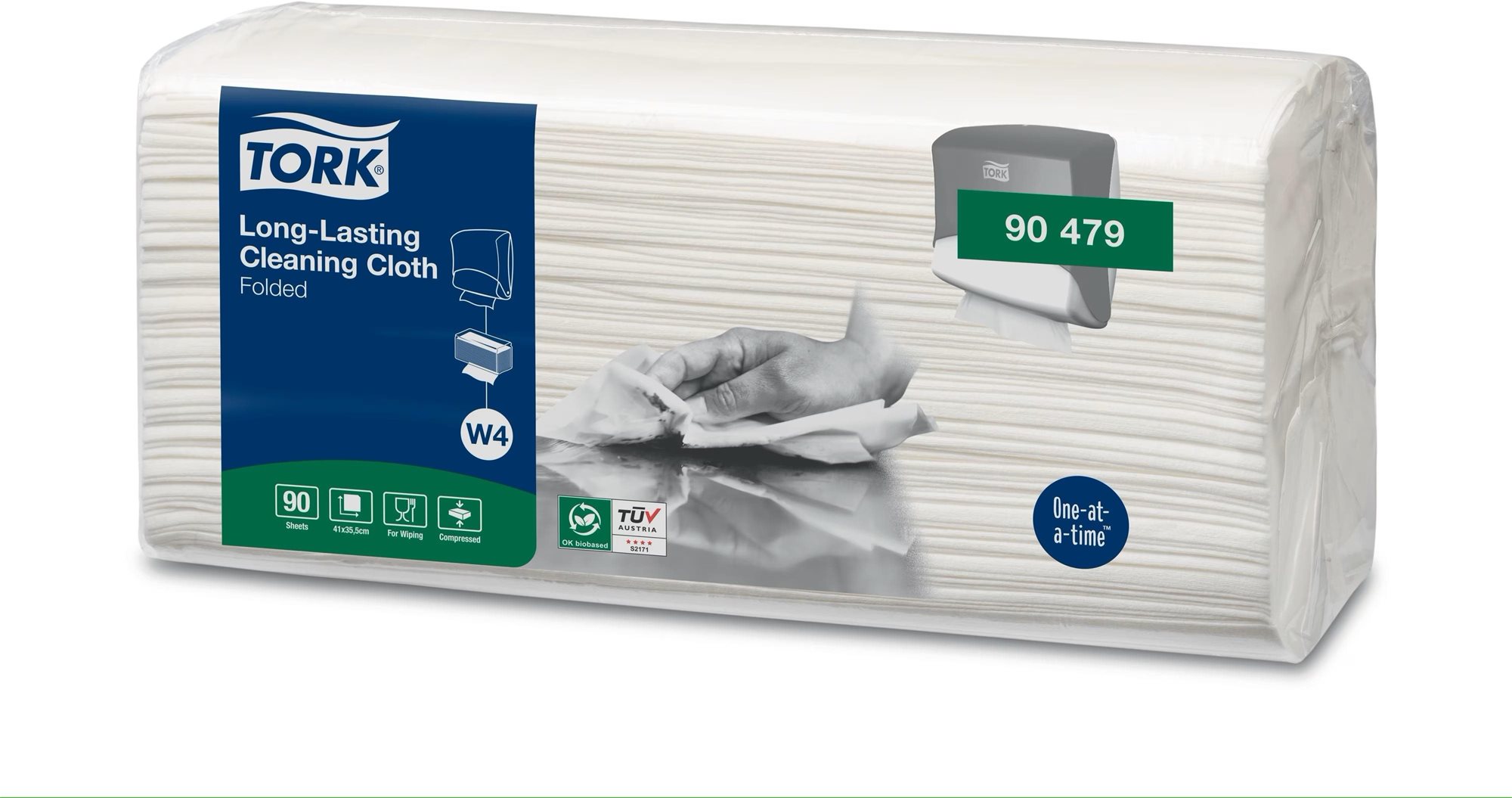 TORK Long-Lasting tisztító/törlőkendők összehajtogatva, 90 darab...