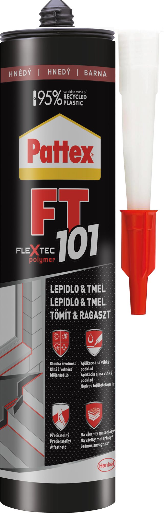 PATTEX FT101 lepidlo & tmel hnedý 280 ml Tmel