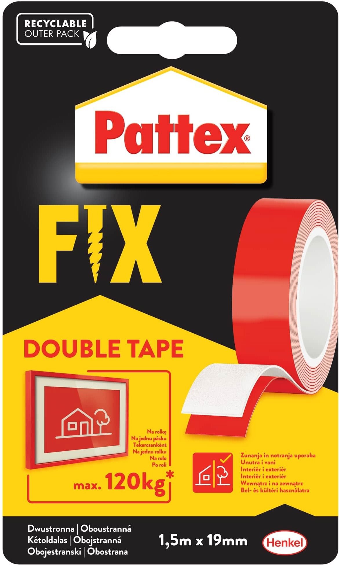 PATTEX Fix na 120 kg, 1,5 m Lepiaca páska