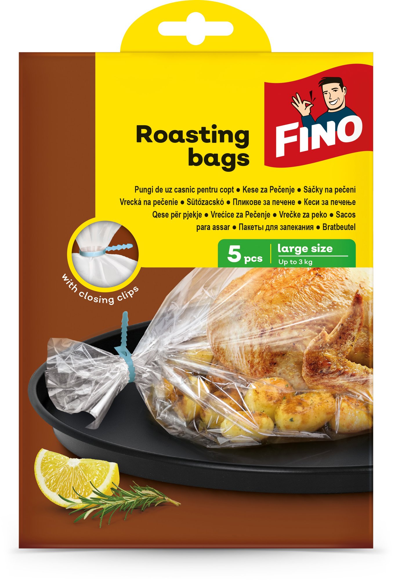 FINO sütőzacskó 5 db - "xxl méret", 35×43 cm Műanyag tasak