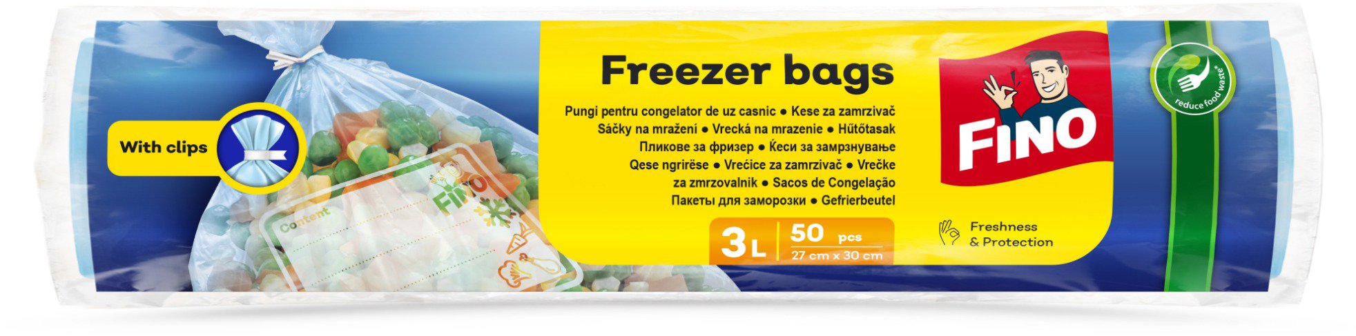 FINO fagyasztó tasak 3L 50 db Műanyag tasak