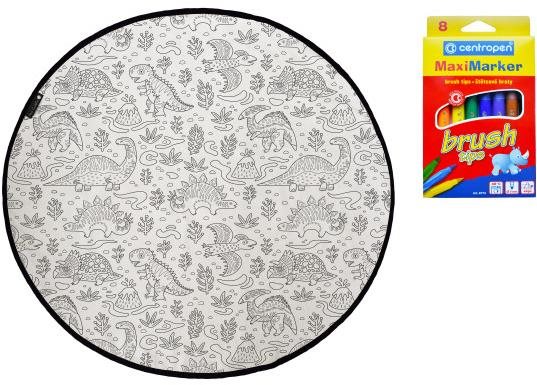 Koberec – Omaľovánky – Dinosaur world 130 × 130 cm Koberec