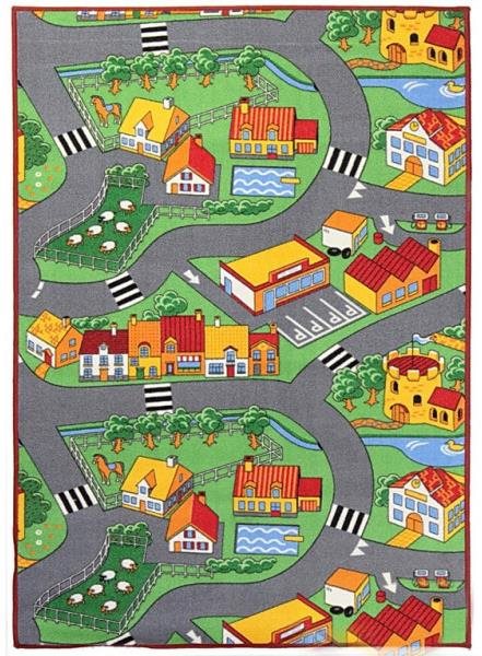 Hrací koberec pre deti cesta Little Village 140 × 200 cm Koberec