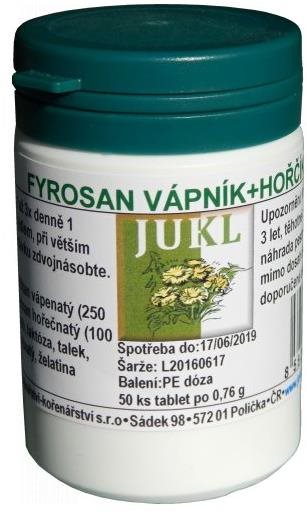Jukl Fyrosan Vápník + Hořčík - činnost svalů a šlach Vápník