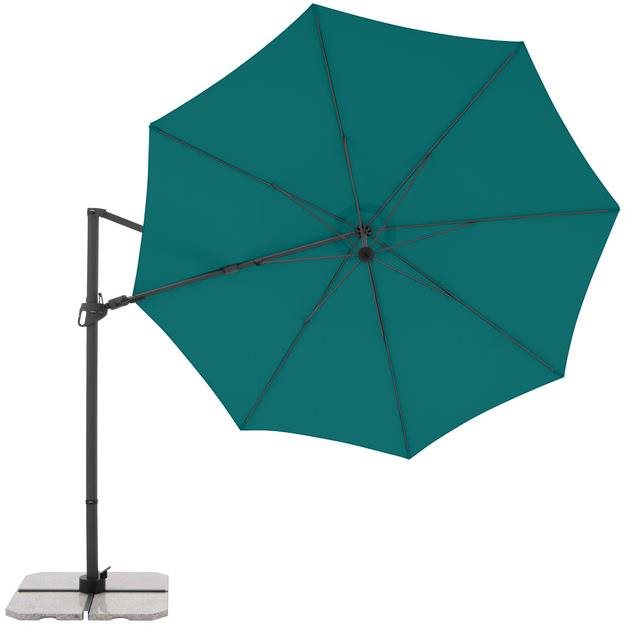 DERBY Slnečník záhradný DX, petrolejový 335 cm Slnečník