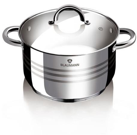 BLAUMANN Rozsdamentes acél edény fedővel 22 cm Gourmet Line Fazék