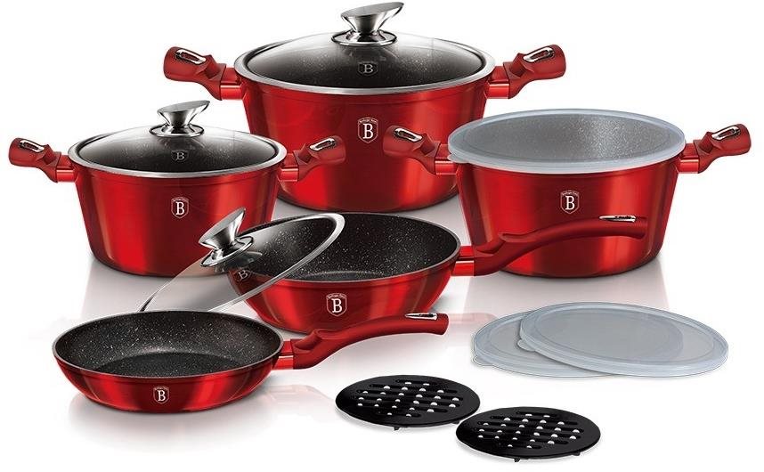 BERLINGERHAUS Geschirr-Set Burgund Metallic Line 13-teilig BH-7030...
