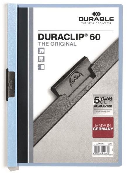 DURABLE Duraclip A4, 60 listov, svetlo modré Dosky na dokumenty