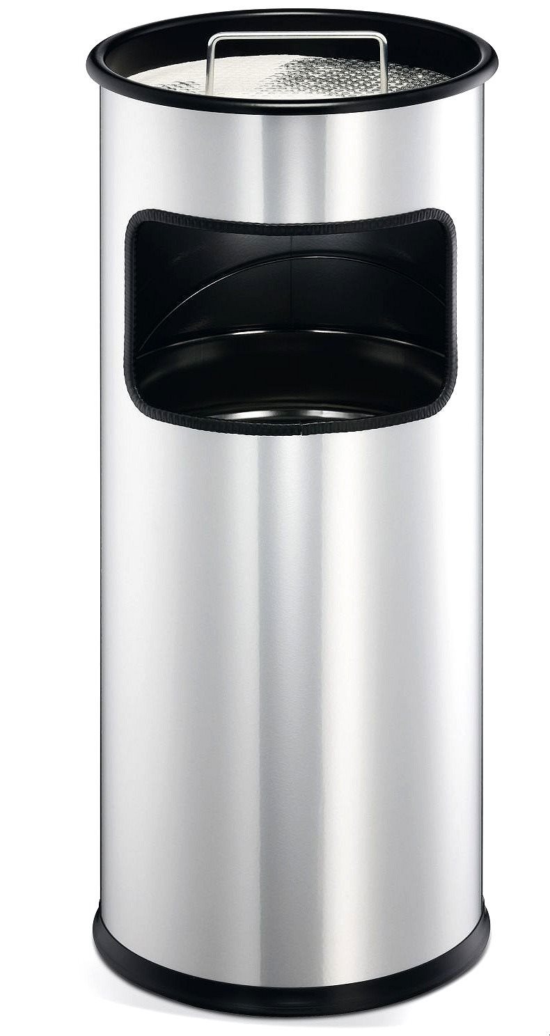 Durable 17 l, strieborný, s popolníkom Odpadkový kôš
