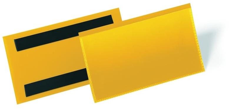 DURABLE Mágneses címketartó tasak, 150×67 mm, sárga - 50 db a...