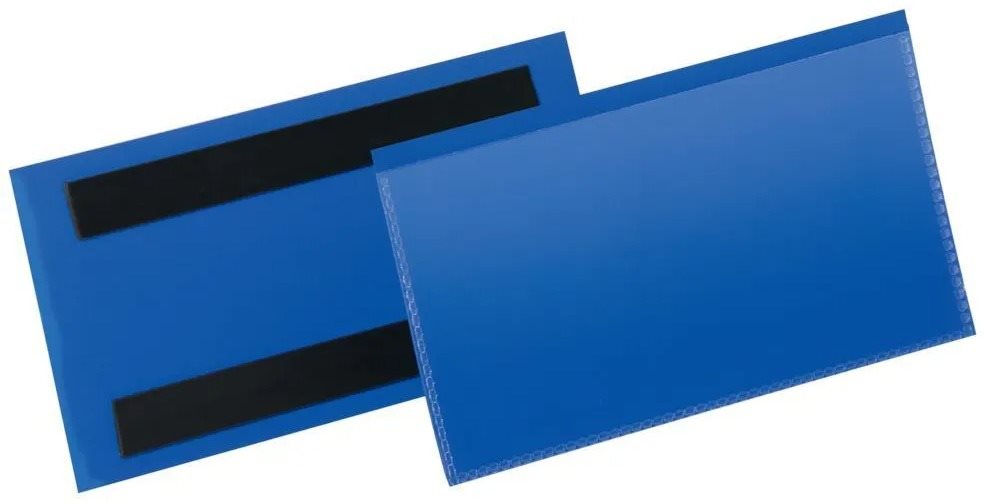 DURABLE Mágneses címketartó tasak, 100×38 mm, sötétkék - 50 db a...