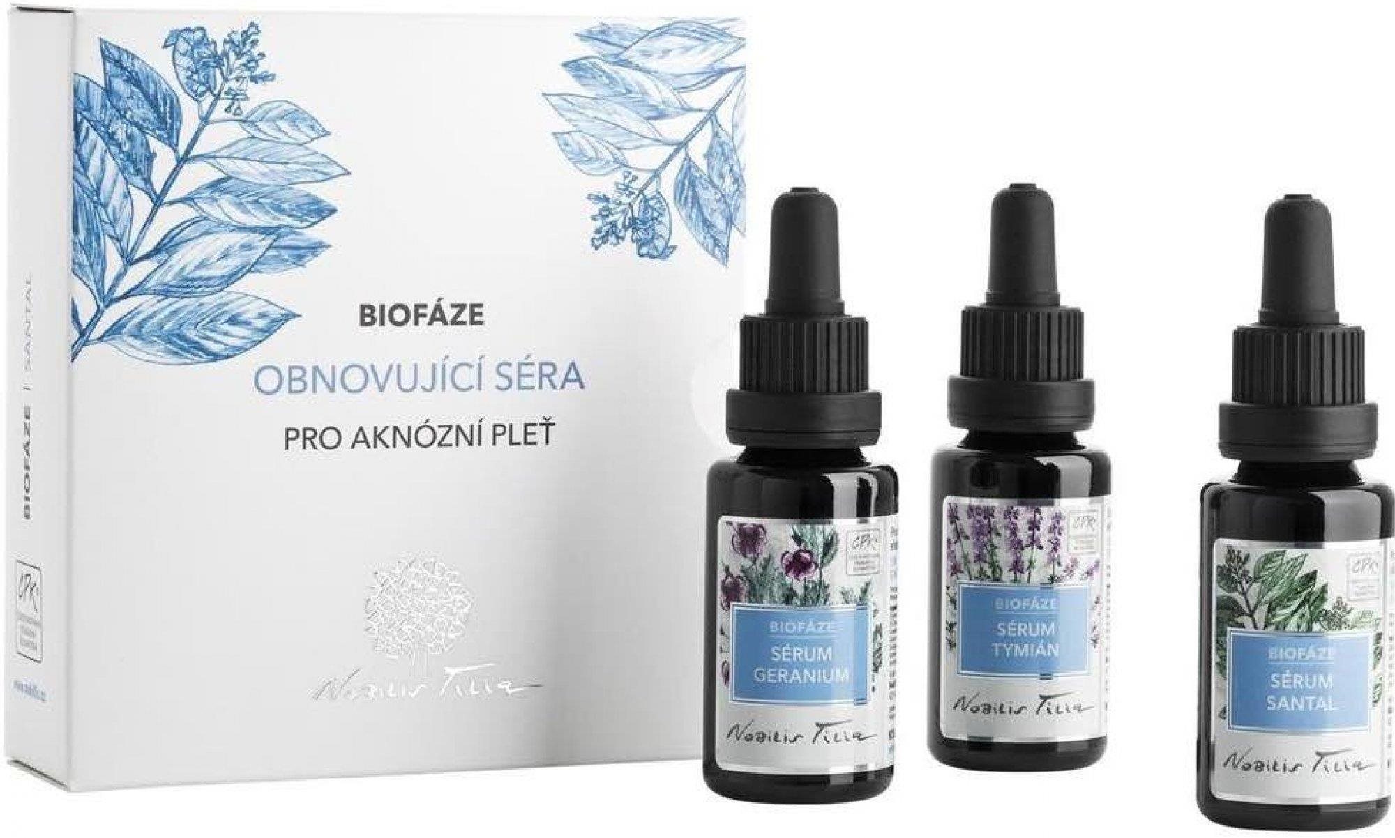 Nobilis Tilias – Biofáza Obnovujúce séra Santal 3× 20 ml Pleťové...