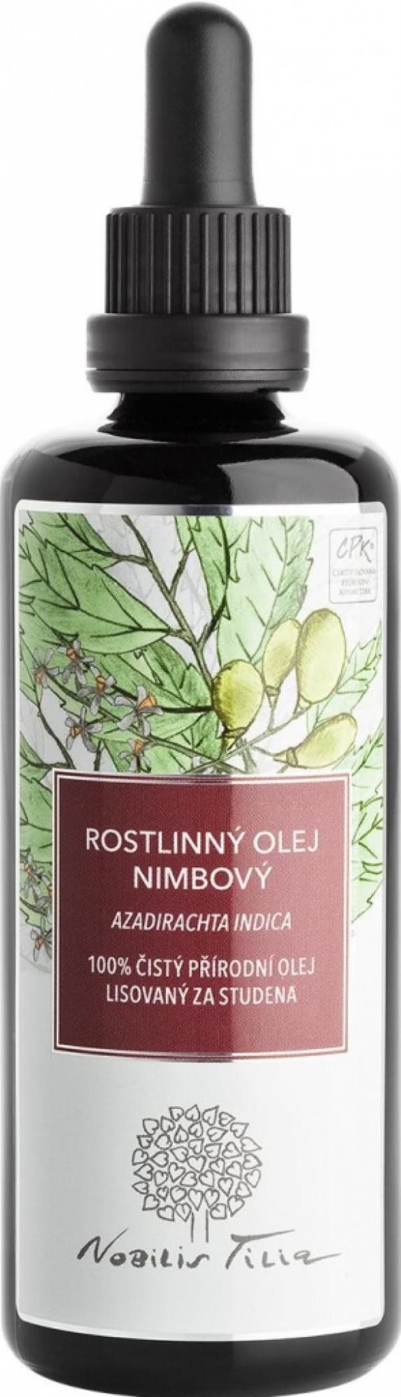 Nobilis Tilia Nimbový olej 100 ml, fialové sklo Masážny olej