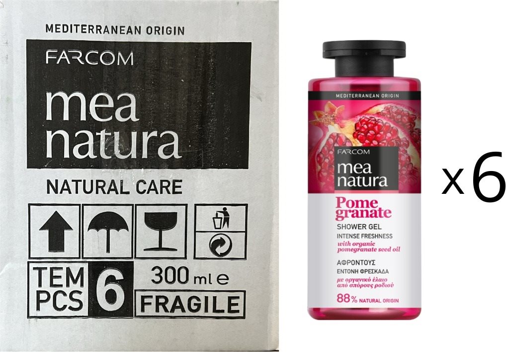 6x Farcom Mea Natura Sprchový Gél Granátové Jablko 300 ml Sprchový...