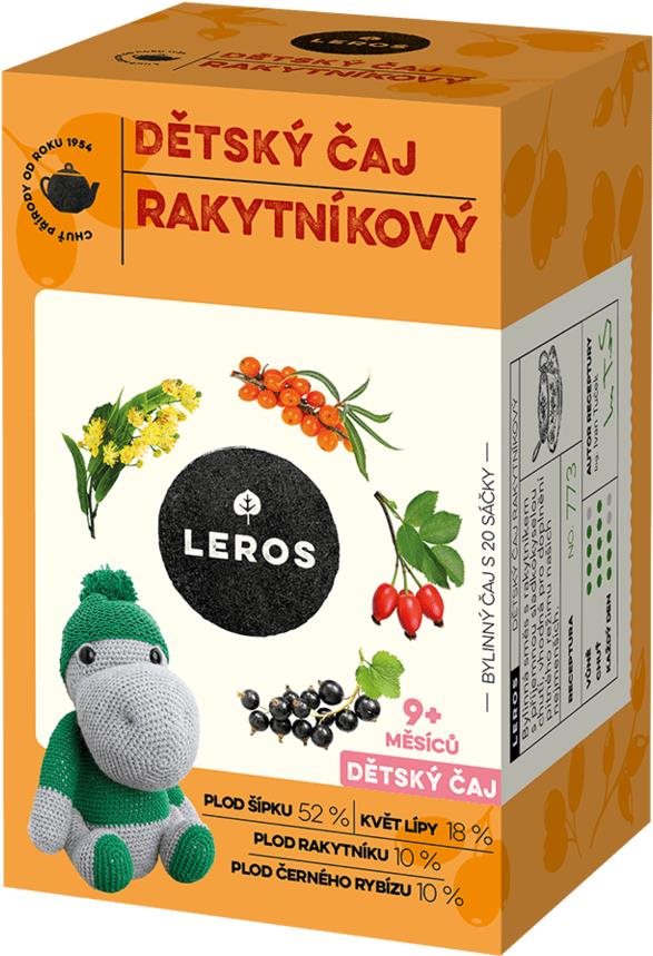 Leros Detský čaj rakytníkový nálevové vrecká 20× 2 g Detský čaj