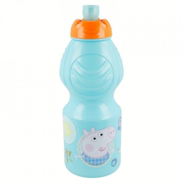 ALUM Detská plastová športová fľaša Prasiatko Pepa 400 ml Fľaša na...