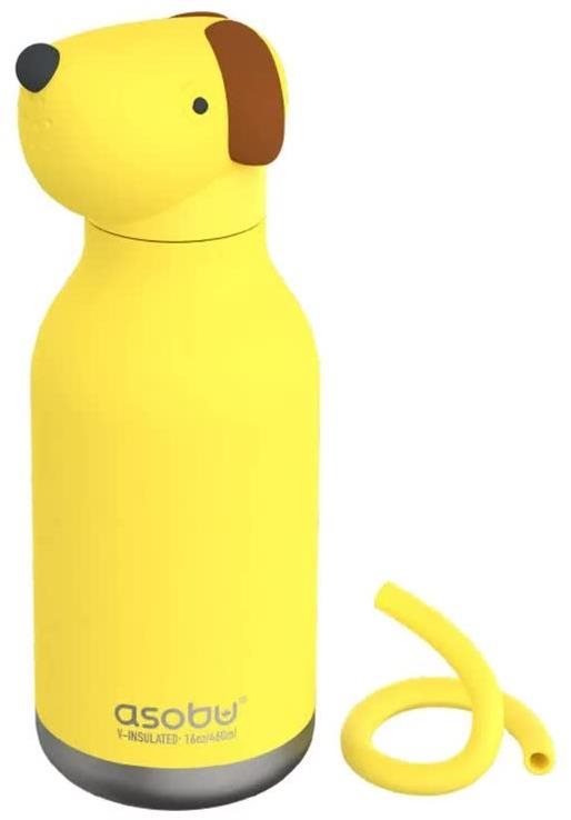 ASOBU Bestie Bottles Fľaša na nápoje so slamkou psík Fľaša na vodu