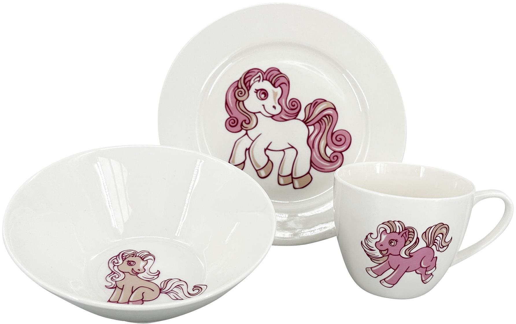 By inspire Dětský jídelní set Pony, 3 ks  Dětská jídelní sada