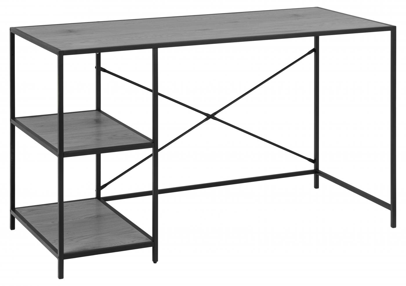 DESIGN SCANDINAVIA Seaford, 130 cm, čierny Písací stôl