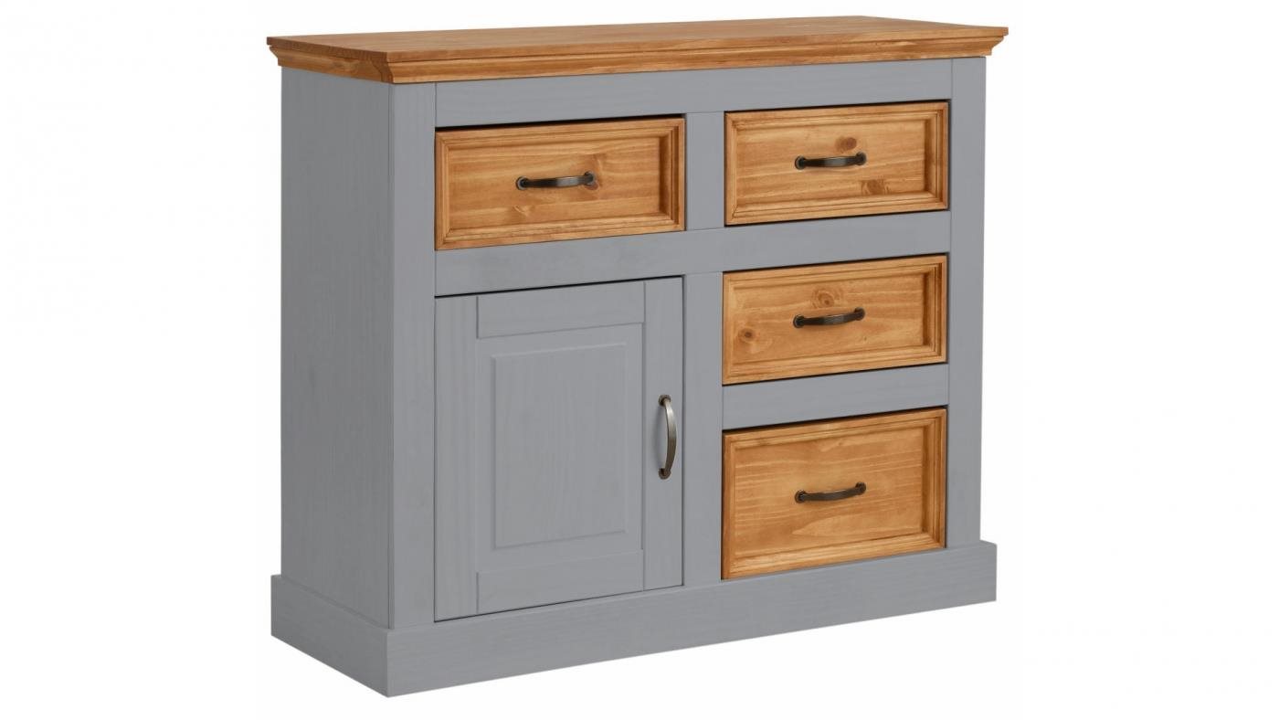 Danish Style Komoda Yvet, 100 cm, sivá Komoda