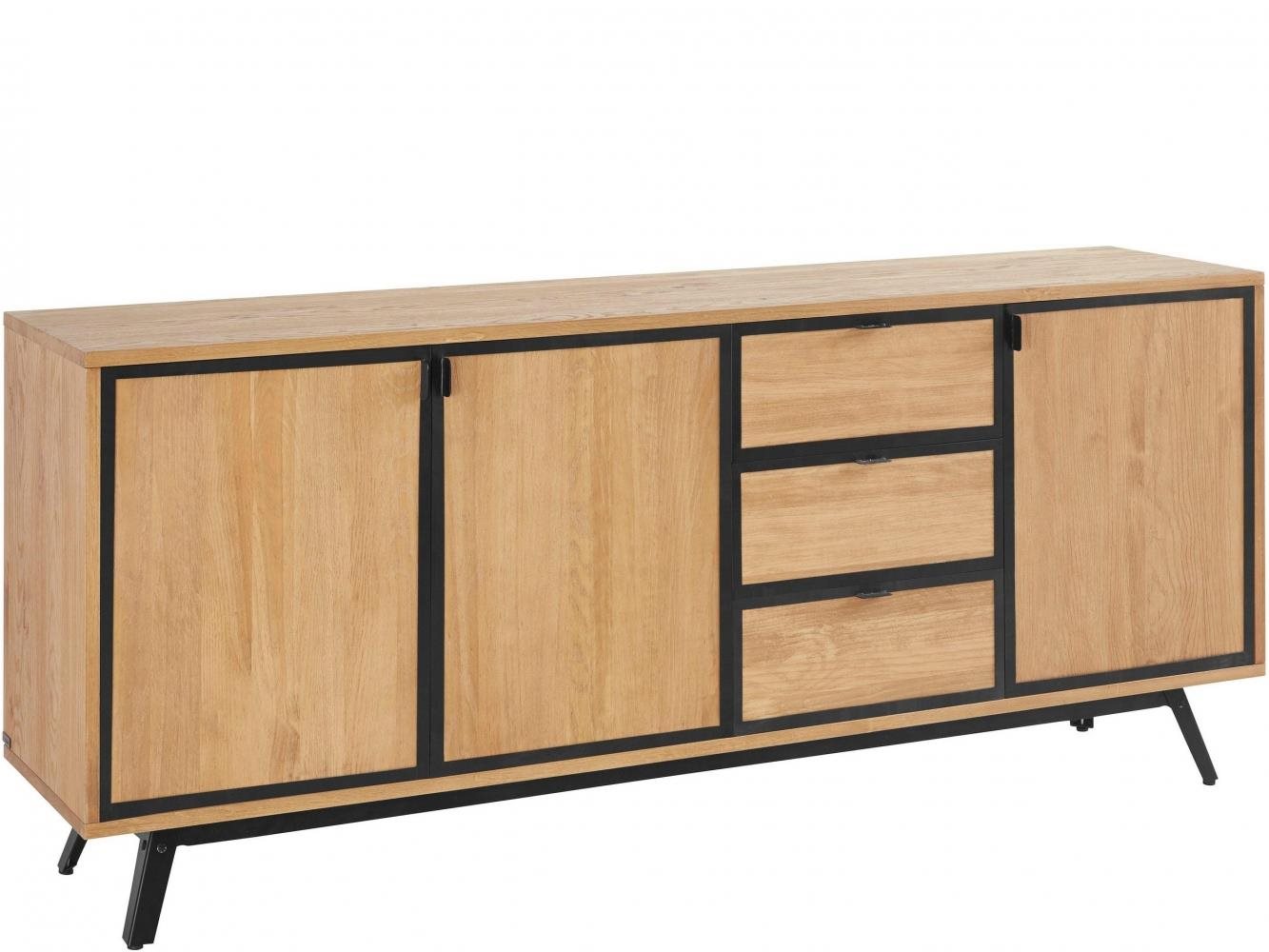 Danish Style Komoda Milt, 180 cm, borovica/čierna Komoda
