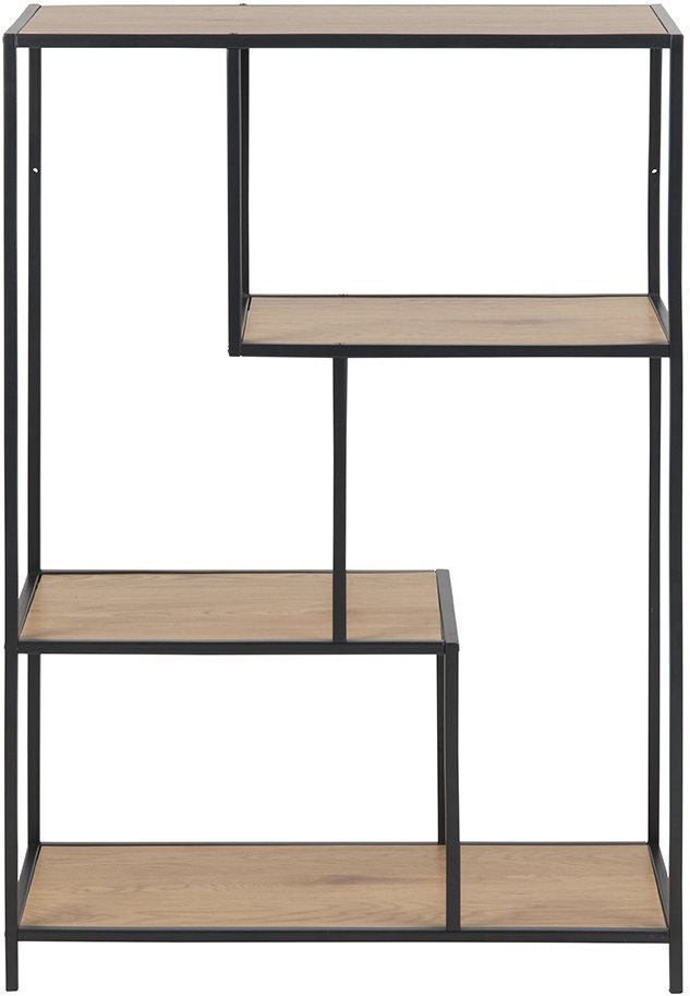Regál/knihovňa s 2 policami Seaford, 114 cm, dekor dub Regál