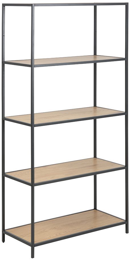 Regál/knihovňa s 5 policami Seaford, 150 cm, dub Regál