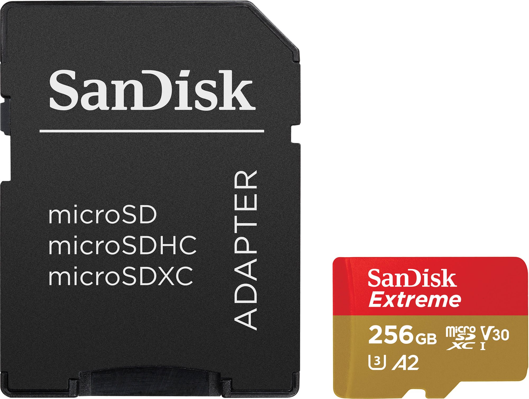 SanDisk MicroSDXC 256GB Extreme A2 UHS-I (V30) U3 + SD Adapter...