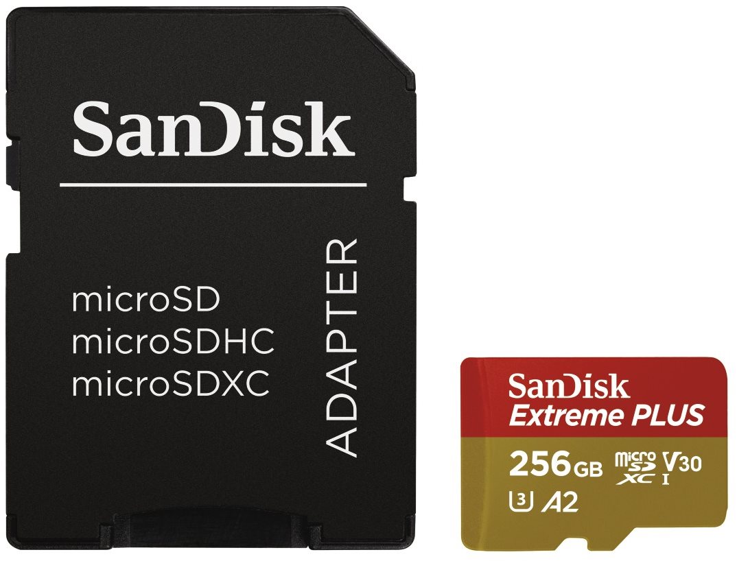 SanDisk MicroSDXC 256GB Extreme Plus A2 UHS-I (V30) U3 + SD Adapter...