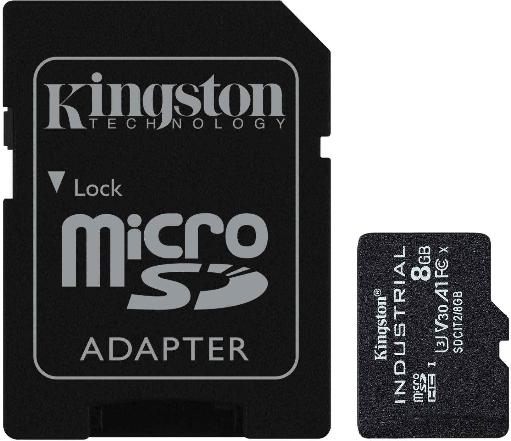 Kingston MicroSDHC 8 GB Industrial + SD adaptér Pamäťová karta