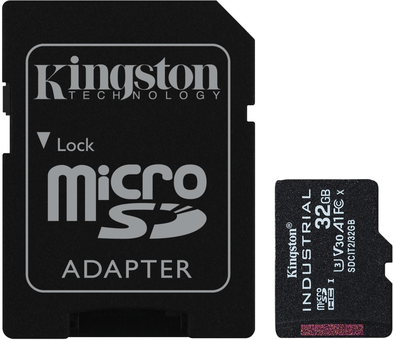 Kingston MicroSDHC 32GB Industrial + SD-Adapter Speicherkarte