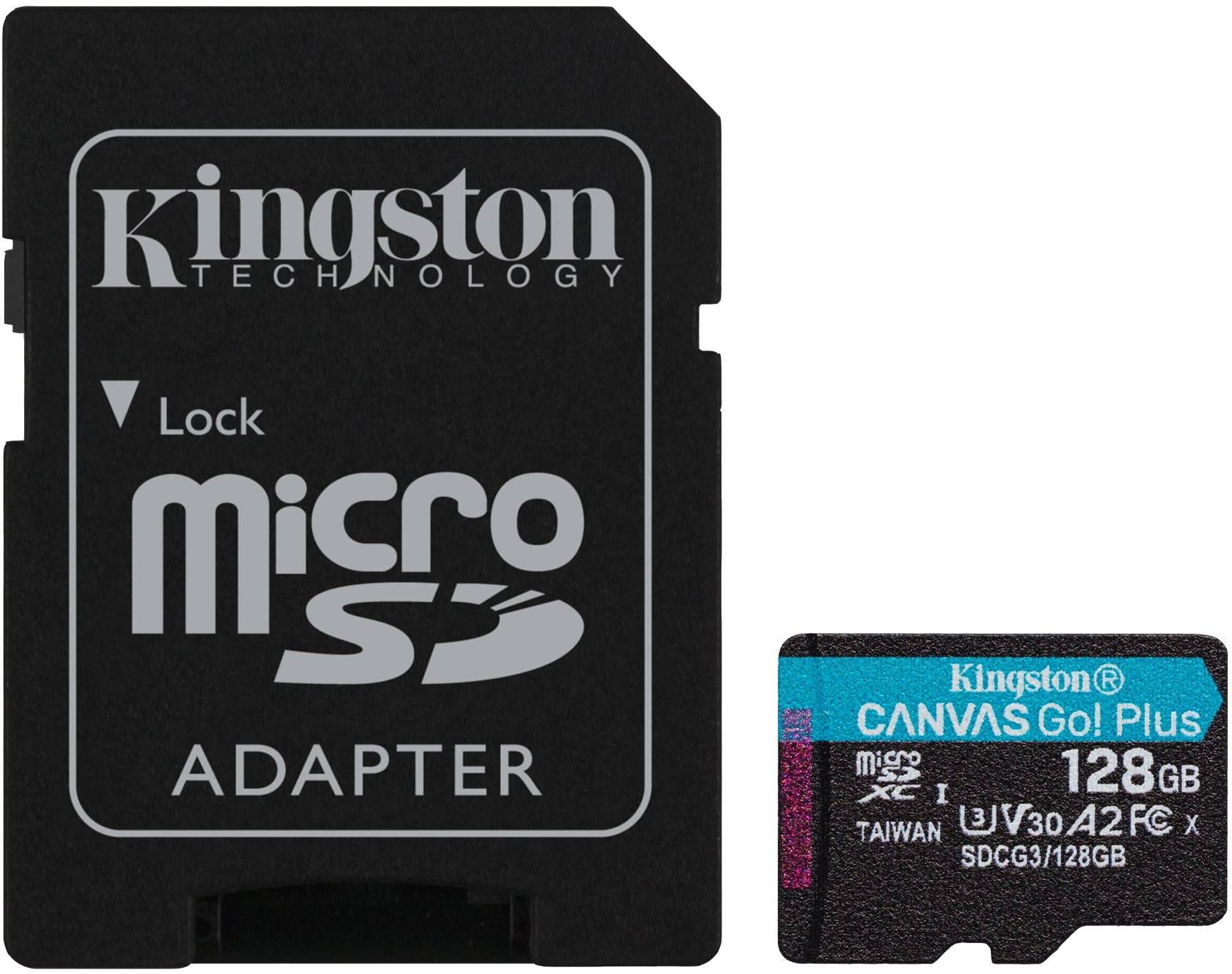 Kingston Canvas Go! Plus microSDXC 128GB + SD Adapter Memory Card