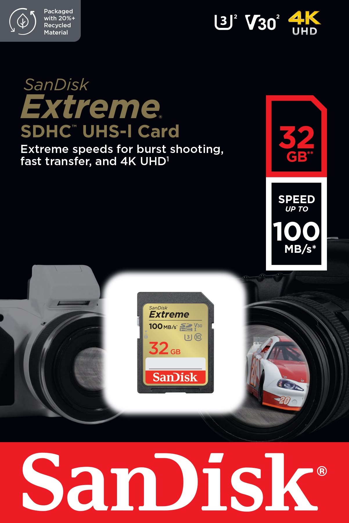 SanDisk SDHC 32GB Extreme + Rescue PRO Deluxe Speicherkarte
